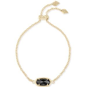Elaina adjustable chain bracelet in black